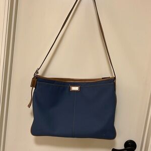 COACH Sky Blue & Tan Messenger Bag/ Laptop Bag Like New! K3K-5740